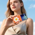 Etui ze smyczką Dux Ducis Luvy do Galaxy Z Flip8, pomarańczowe ze stokrotką (7/7)
