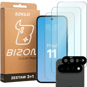 3x Szkło hartowane + szybka na aparat Bizon Glass Clear Pack do Google Pixel 11
