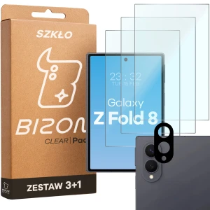 3x Szkło hartowane + szybka na aparat Bizon Glass Clear Pack do Galaxy Z Fold8