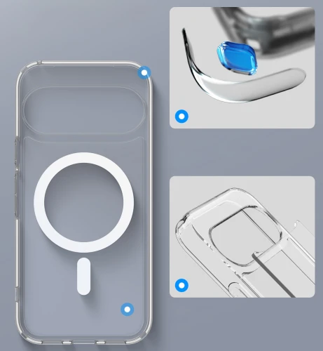 Etui Spigen Ultra Hybrid Mag do MagSafe do Google Pixel 11, przezroczysto-białe