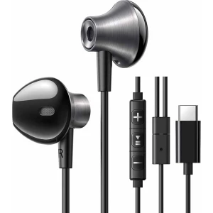 Słuchawki przewodowe douszne USB-C, Ugreen EP106, czarne