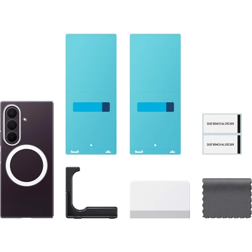 Etui + 2x folia antyrefleksyjna Samsung Clear Magnet Case do MagSafe do Galaxy Z Fold8 Ultra, przezroczysto-białe