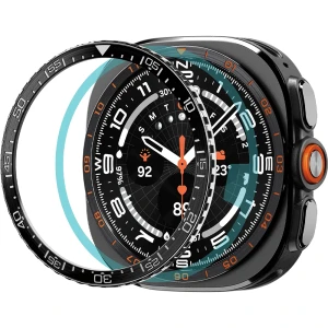 Osłona na bezel Spigen Bezel Tune Diver do Galaxy Watch Ultra 2 47mm, czarno-srebrna