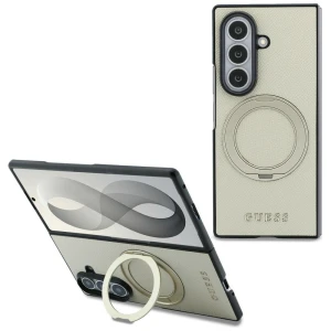 Etui Guess Magnetic Ring Stand Classic do Galaxy Z Fold8 Ultra do MagSafe, beżowe