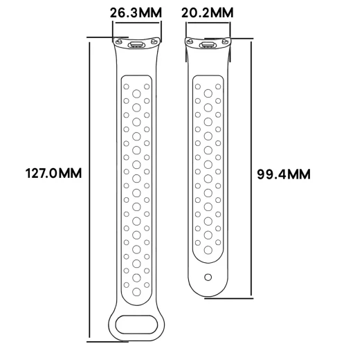Pasek Bizon Strap Watch Octo do Xiaomi Redmi Watch 4 / 6 / 5, Xiaomi Smart Band 8 Pro / 9 Pro / 10 Pro, czarno-czerwony (2/6)