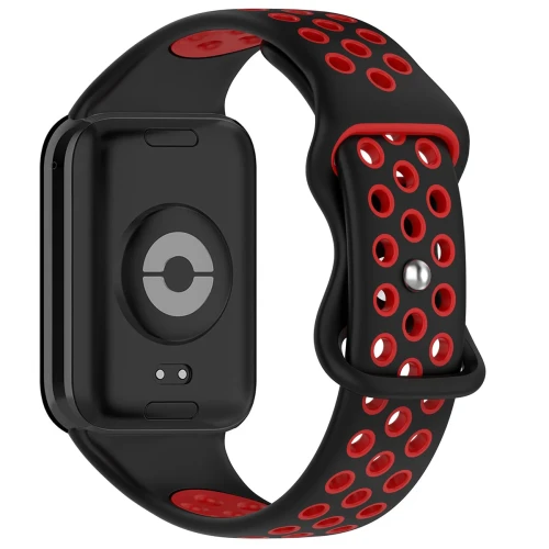 Pasek Bizon Strap Watch Octo do Xiaomi Redmi Watch 4 / 6 / 5, Xiaomi Smart Band 8 Pro / 9 Pro / 10 Pro, czarno-czerwony (3/6)