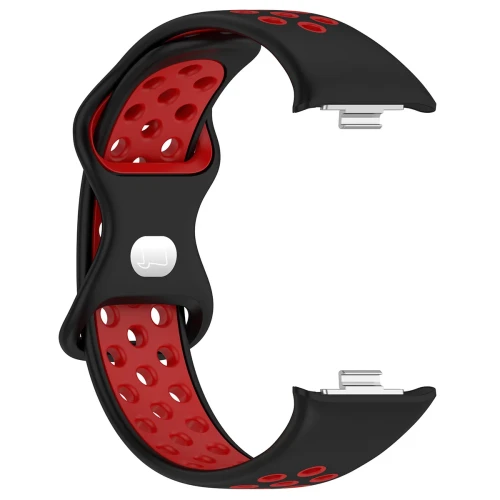 Pasek Bizon Strap Watch Octo do Xiaomi Redmi Watch 4 / 6 / 5, Xiaomi Smart Band 8 Pro / 9 Pro / 10 Pro, czarno-czerwony (4/6)