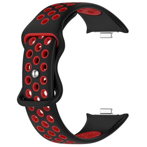 Pasek Bizon Strap Watch Octo do Xiaomi Redmi Watch 4 / 6 / 5, Xiaomi Smart Band 8 Pro / 9 Pro / 10 Pro, czarno-czerwony (5/6)