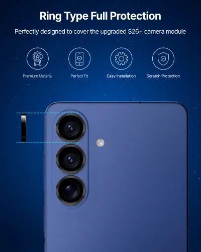 Szkło ochronne na obiektyw aparatu do Galaxy S26, Galaxy S26+, Whitestone CLenZ Camera Protector, 1 komplet (2/6)