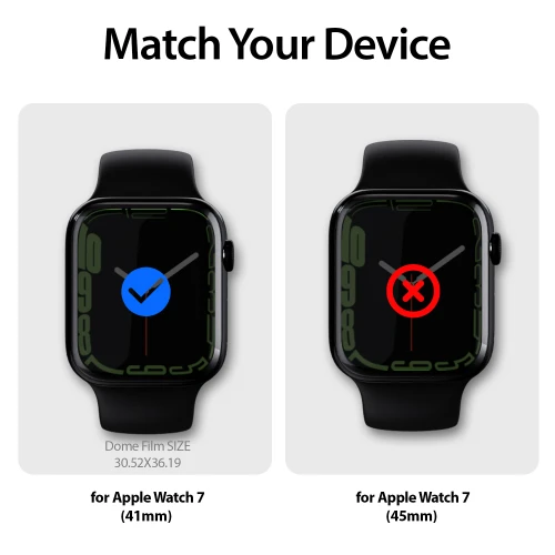 Folia ochronna TPU na ekran do Apple Watch 9 / 8 / 7 (41 mm), Whitestone Dome Premium Film, 6 szt.