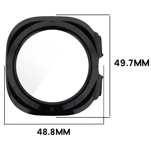 Etui ze szkłem do zegarka Bizon Case Watch Adamo do Galaxy Watch Ultra 2 47mm (2026), czarne (2/8)