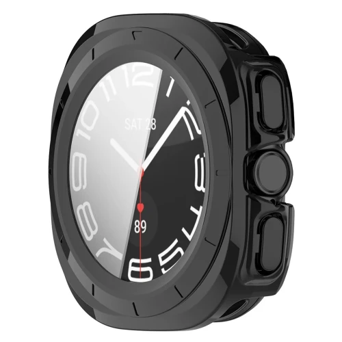 Etui ze szkłem do zegarka Bizon Case Watch Adamo do Galaxy Watch Ultra 2 47mm (2026), czarne (5/8)