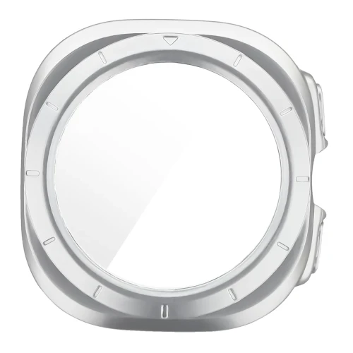 Etui ze szkłem do zegarka Bizon Case Watch Adamo do Galaxy Watch Ultra 2 47mm (2026), satynowo srebrne (8/8)