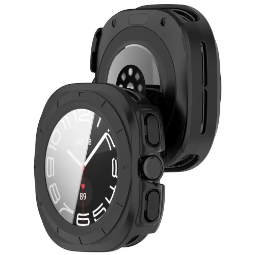 Etui ze szkłem do zegarka Bizon Case Watch Adamo do Galaxy Watch Ultra 2 47mm (2026), matowe czarne (1/8)