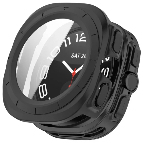 Etui ze szkłem do zegarka Bizon Case Watch Adamo do Galaxy Watch Ultra 2 47mm (2026), matowe czarne (4/8)