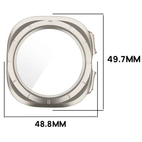 Etui ze szkłem do zegarka Bizon Case Watch Adamo do Galaxy Watch Ultra 2 47mm (2026), satynowo-szampańskie (2/8)