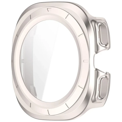 Etui ze szkłem do zegarka Bizon Case Watch Adamo do Galaxy Watch Ultra 2 47mm (2026), satynowo-szampańskie (3/8)