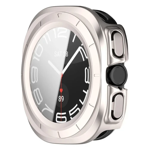 Etui ze szkłem do zegarka Bizon Case Watch Adamo do Galaxy Watch Ultra 2 47mm (2026), satynowo-szampańskie (5/8)