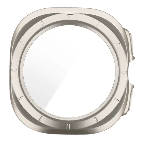 Etui ze szkłem do zegarka Bizon Case Watch Adamo do Galaxy Watch Ultra 2 47mm (2026), satynowo-szampańskie (8/8)