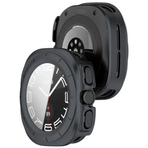 Etui ze szkłem do zegarka Bizon Case Watch Adamo do Galaxy Watch Ultra 2 47mm (2026), matowe szare