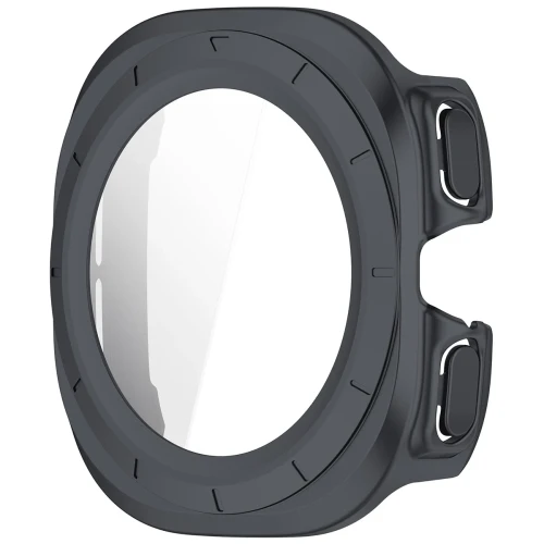 Etui ze szkłem do zegarka Bizon Case Watch Adamo do Galaxy Watch Ultra 2 47mm (2026), matowe szare (3/8)