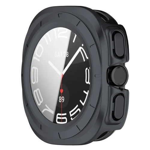 Etui ze szkłem do zegarka Bizon Case Watch Adamo do Galaxy Watch Ultra 2 47mm (2026), matowe szare (5/8)
