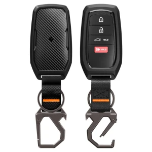 Etui na kluczyk samochodowy do Toyota / Lexus, Spigen TK100 Key Fob Case + karabińczyk, czarne