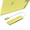 Hub USB-C 6 w 1 Adam Elements DE06, HDMI 4K/60Hz, USB-C PD 100W, 2x USB-A / 2x USB-C 10 Gb/s, żółty (4/4)