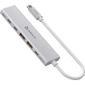 Hub USB-C 6 w 1 Adam Elements DE06, HDMI 4K/60Hz, USB-C PD 100W, 2x USB-A / 2x USB-C 10 Gb/s, srebrny (1/4)