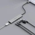 Hub USB-C 6 w 1 Adam Elements DE06, HDMI 4K/60Hz, USB-C PD 100W, 2x USB-A / 2x USB-C 10 Gb/s, szary (3/4)