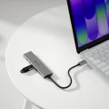 Hub USB-C 6 w 1 Adam Elements DE06, HDMI 4K/60Hz, USB-C PD 100W, 2x USB-A / 2x USB-C 10 Gb/s, szary (4/4)