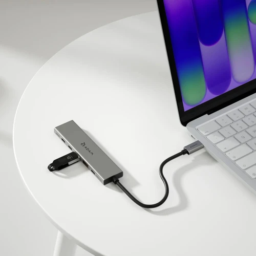 Hub USB-C 6 w 1 Adam Elements DE06, HDMI 4K/60Hz, USB-C PD 100W, 2x USB-A / 2x USB-C 10 Gb/s, szary (4/4)