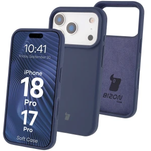 Silikonowe etui Bizon Soft Case do iPhone 18 Pro / 17 Pro, ciemnoniebieskie