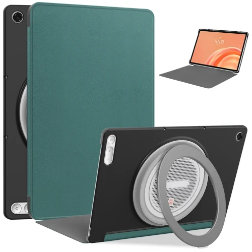 Etui z klapką Bizon Case Tab Croc do Lenovo Tab Plus Gen. 2, ciemnozielone (1/8)
