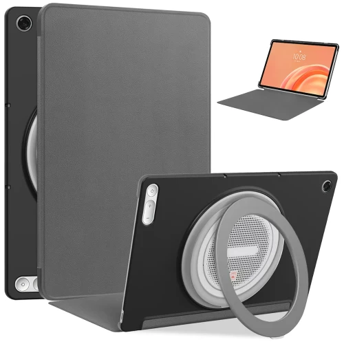 Etui z klapką Bizon Case Tab Croc do Lenovo Tab Plus Gen. 2, szare (1/8)
