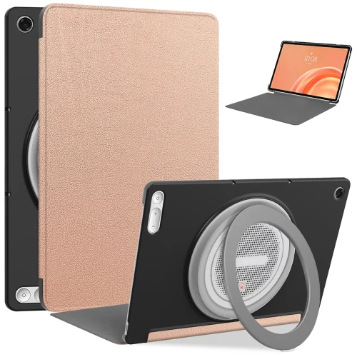 Etui z klapką Bizon Case Tab Croc do Lenovo Tab Plus Gen. 2, różowozłote (1/8)