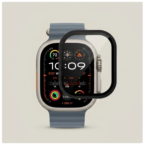 Szkło ochronne na ekran YAXO AR Superhard Armor Glass do Apple Watch Ultra 1/2/3, czarna ramka (2/6)