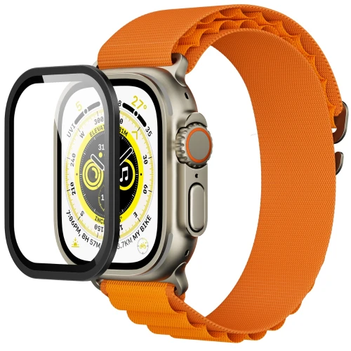 Szkło ochronne na ekran YAXO AR Superhard Armor Glass do Apple Watch Ultra 1/2/3, czarna ramka (5/6)