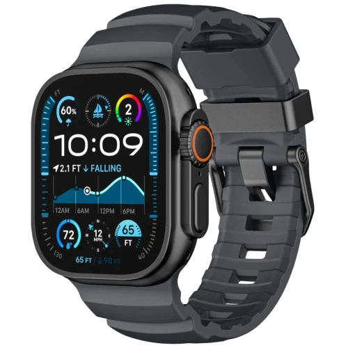 Pasek YAXO Rugged Evo Sport Band do Apple Watch 44/45/46/49 mm, czarny (1/9)
