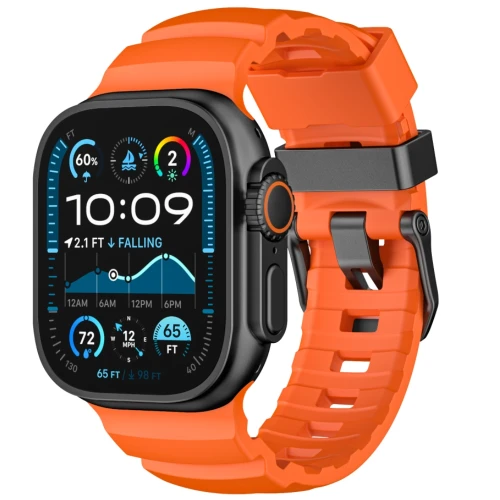 Pasek YAXO Rugged Evo Sport Band do Apple Watch 44/45/46/49 mm, pomarańczowy (1/9)