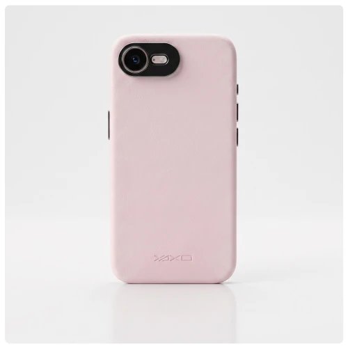 Etui YAXO Leather Gear Slim Case MagSafe do iPhone 17e, różowe (6/13)