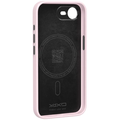 Etui YAXO Leather Gear Slim Case MagSafe do iPhone 17e, różowe (12/13)