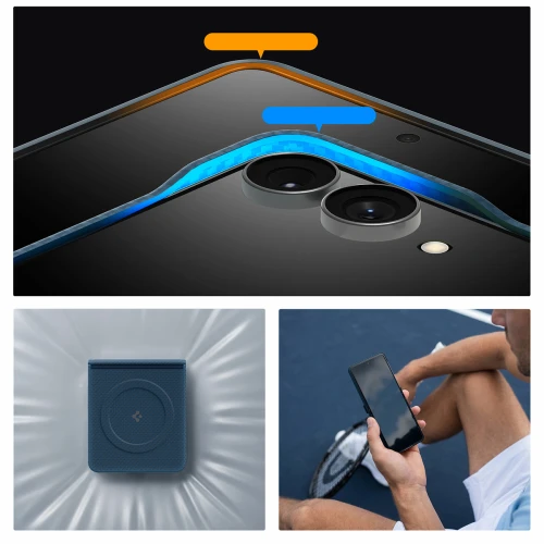 Etui Spigen Air Skin Aramid Mag do MagSafe do Galaxy Z Flip8, granatowe