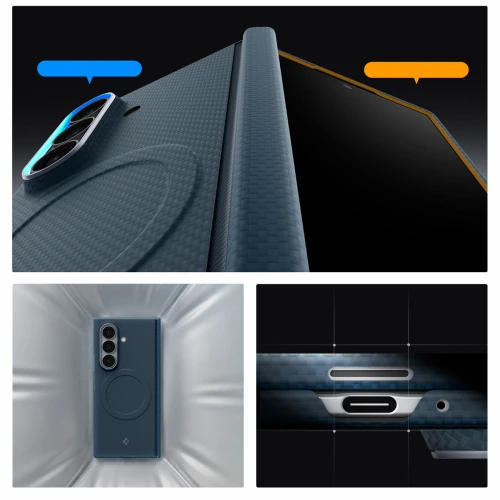 Etui Spigen Air Skin Aramid Mag do MagSafe do Galaxy Z Fold8 Ultra, granatowe