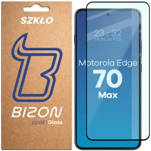 Szkło hartowane Bizon Glass Edge do Motorola Edge 70 Max, czarna ramka