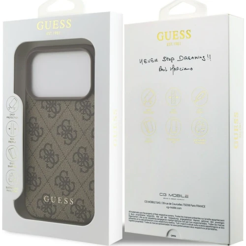 Etui Guess Hardcase 4G Classic do iPhone 17 Pro / 18 Pro, brązowe