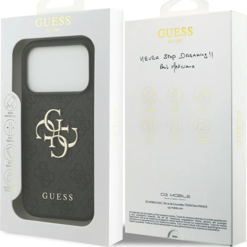 Etui Guess Hardcase 4G Big Metal Logo do iPhone 17 Pro Max / 18 Pro Max, czarne