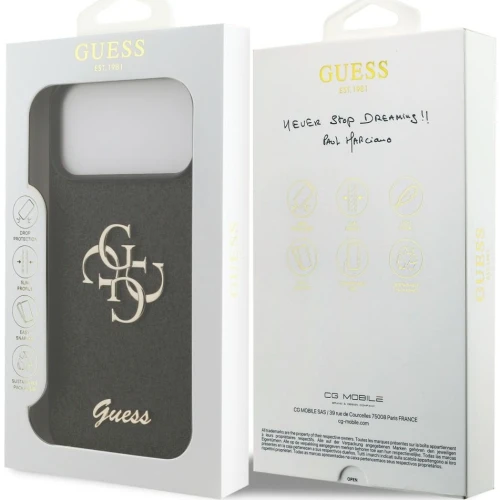 Etui Guess Hardcase Fixed Glitter do iPhone 17 Pro / 18 Pro, czarne