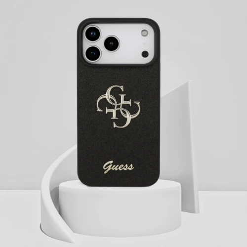 Etui Guess Hardcase Fixed Glitter do iPhone 17 Pro / 18 Pro, czarne