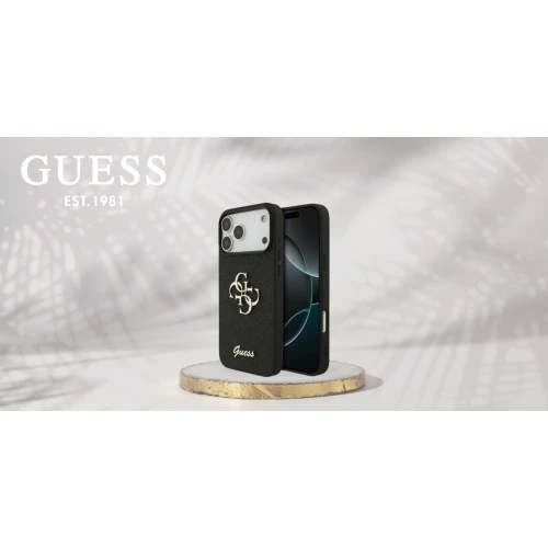 Etui Guess Hardcase Fixed Glitter do iPhone 17 Pro / 18 Pro, czarne